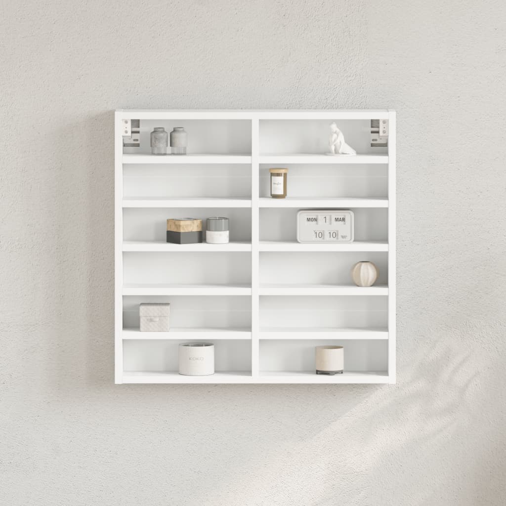 Vitrinekast 100X8,5X75 Cm Bewerkt Hout Wit